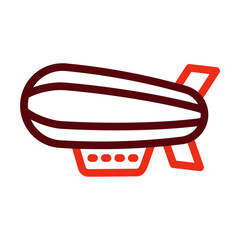 Zeppelin Thick Line Two Colors Icon Design © IYIKON