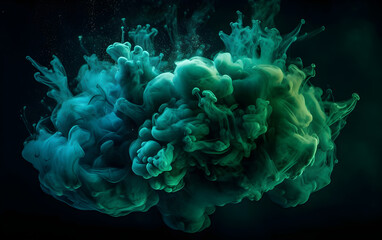 Abstract background, a combination of paint and water mixed with color smoke, Generative AI