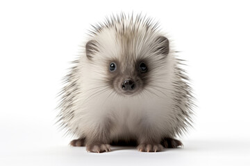Baby porcupine isolated on a white background