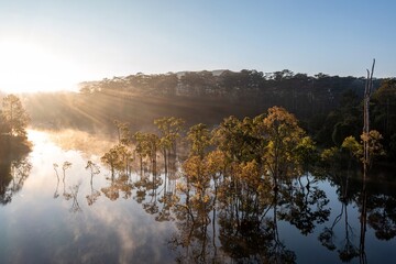 sunrise over the lake