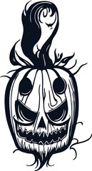 simple pumpkin halloween vector line art
