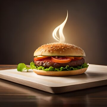zinger burger , hamburger on a black background