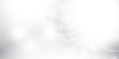 Abstract white and gray color background with geometric round shape. Vector illustration.