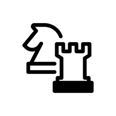 icon rook and knight, icon chess game, editable file