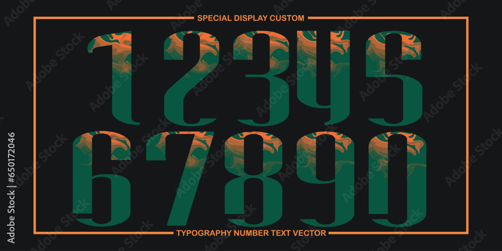 Aufkleber assorted digital custom vector numbers. minimum. color gradation. dark. banner network. 3d effect. d