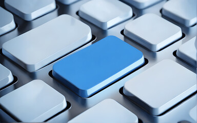 Keyboard button that says success Touch the blue button.