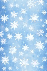 Happy winter pattern of snowflakes. Flat line snowing icons, cute snow flakes wallpaper