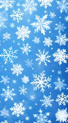 Happy winter pattern of snowflakes. Flat line snowing icons, cute snow flakes wallpaper