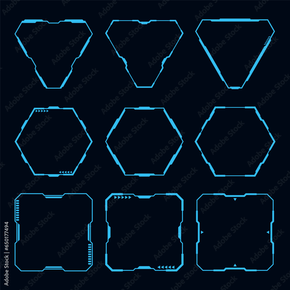 Poster vector geometric shape technology futuristic frame element.