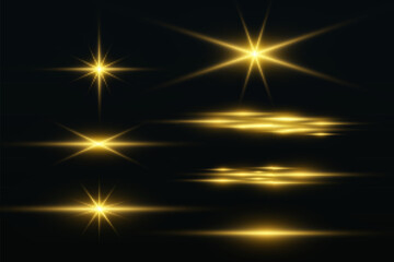 	
Bright beautiful star.Vector illustration of a light effect on a transparent background.	
