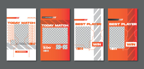 Sport story post template , Football Match day , Full time , Next match Best player