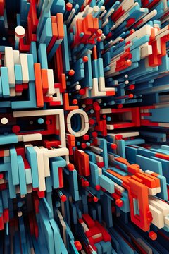 Fondo abstracto 3d geom&eacute;trico . Generado por Ia