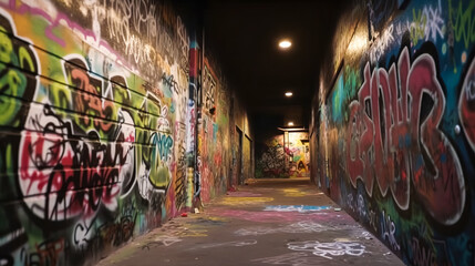 Obraz premium Flat abstract urban street art graffiti style, generative AI.