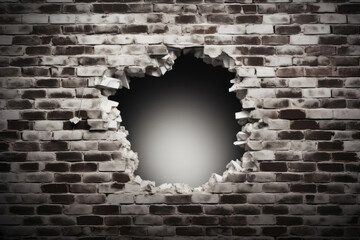 Modern Design: Black Brick Wall with White Portal