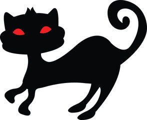 black cat cartoon vector