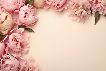 Peony Whispers: A Pink Canvas for Warm Greetings, Generative AI