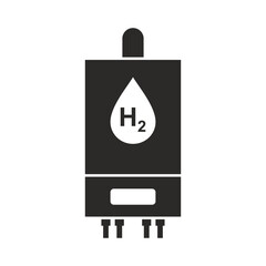 Hydrogen boiler icon. Vector icon isolated on white background.