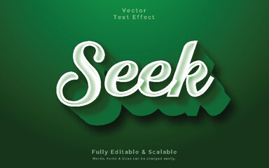 Seek 3d editable text effect vector