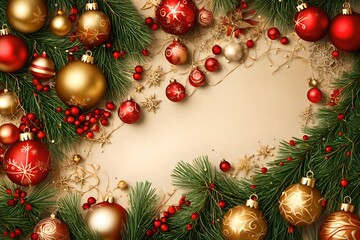 Obraz na płótnie Canvas Christmas card with season decorations