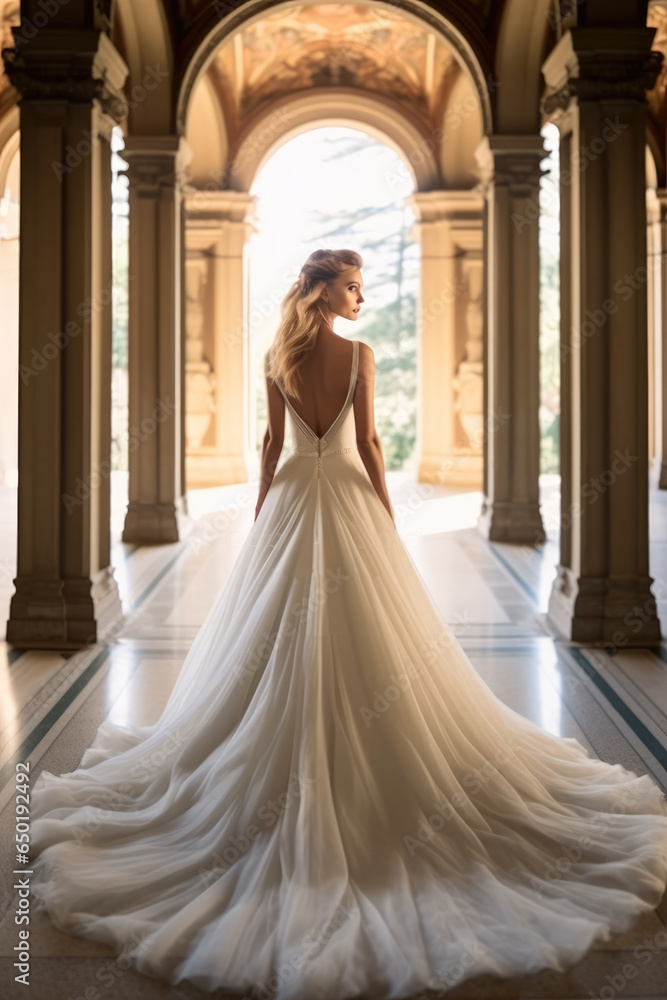 Poster Beautiful bride in a wedding gown, Wedding.