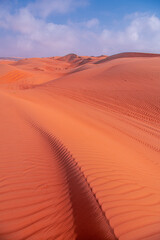 Fototapeta na wymiar A desert and dune landscape in Oman