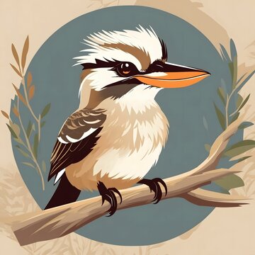 recommend clip art: Kookaburra Bird Illustration AI Generative