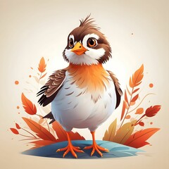Fototapeta premium Lark Bird Illustration AI Generative