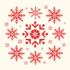 simple snowflakes pattern, flat design