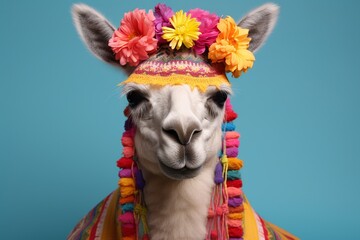 Llama's Zen Moment: Yoga Session in Mini Studio