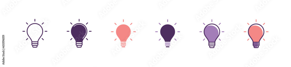 Wall mural simple set of lightbulb idea icon vector creative thinking startup innovation symbol illustration fo