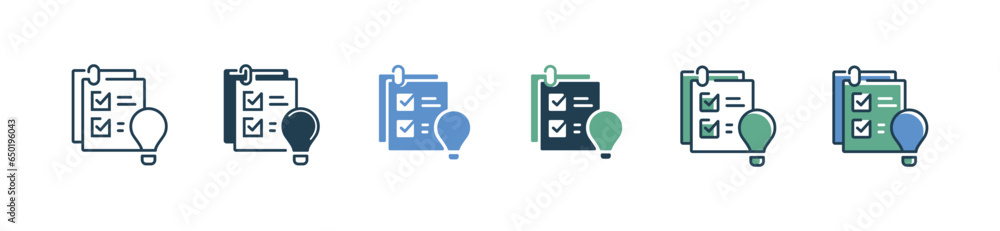 Poster creative idea list clipboard icon vector brainstorm innovation solution thinking business problem so