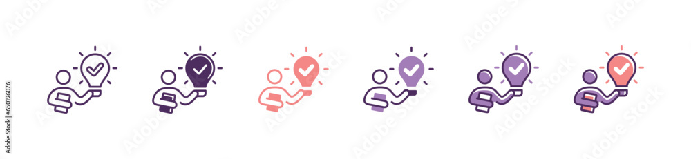 Poster workshop brainstorming human resource creative thinking training icon vector business success checkmark innovative solution inspiration design illustration for web and app