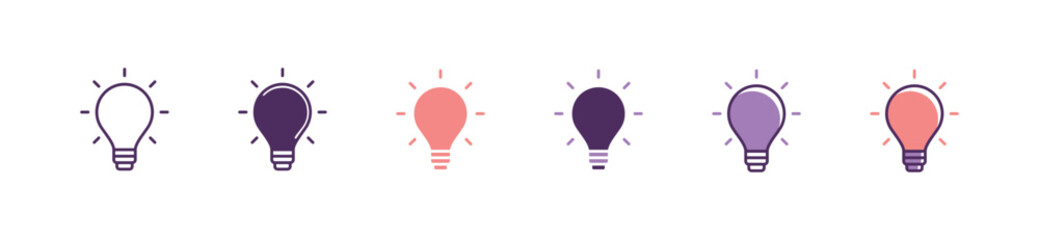 simple set of lightbulb idea icon vector creative thinking startup innovation symbol illustration for web and app