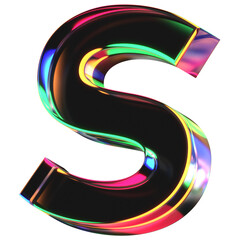 3d icon of a glass letter S