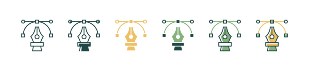 pen tool curve outline icon vector pointer drawing anchor symbol illustration create new creative drawing design for web and app signs