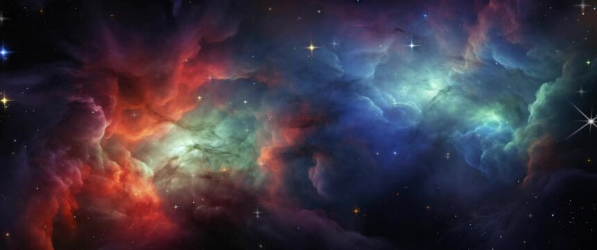 Anamorphic video a cosmic nebula formed after a supernova explosion.