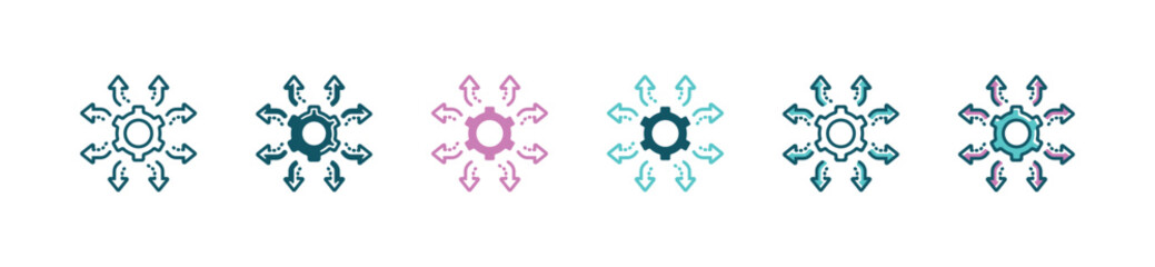 gear strategy decision planning icon vector business cogwheel control tactic option solution direction to success symbol illustration 