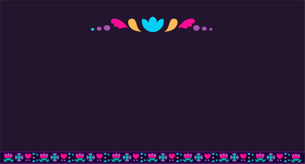 illustration vector for Hispanic heritage month. copy space area with flower ornament pattern on purple background. suitable to place on content with that theme. banner, card, etc