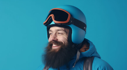 Male skier, created with Generative AI technology