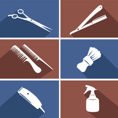 Naklejka premium Barbershop Tools Icon. Flat Design