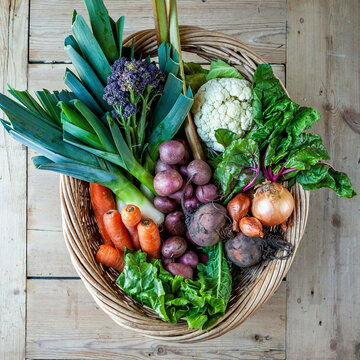 Basket of fresh vegetables