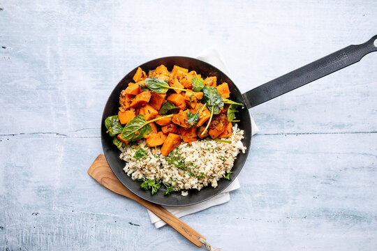 Sweet Potato Curry with Cauliflower Rice