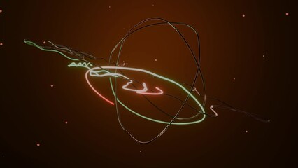 Abstract Saturn planet formed from curves spinning and floating over orange background, futuristic space wallpaper with animated ball. Beautiful Planet Saturn Galaxy Universe Space Cosmos Concept Art - Powered by Adobe