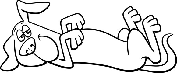 cartoon do lying down and resting coloring page