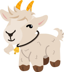 Obraz na płótnie Canvas Cute goat character doodle vector
