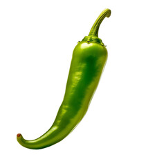 Green chili isolated on transparent background, Generative ai