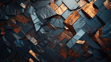 Steel and copper with rust texture with nice structure as graphical element, grey, silver and brown| Generative AI - obrazy, fototapety, plakaty