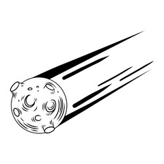Doodle Flying Meteorite Illustration