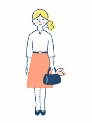 笑顔の女性　全身