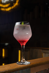 Alcoholic cocktail prepared by bartender